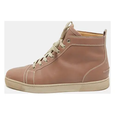 Christian Louboutin Beige Leather Louis High Top Sneakers Size