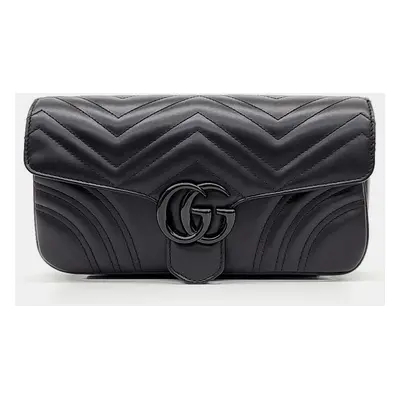 Gucci Black Leather Quilted Small Marmont Shoulder Bag