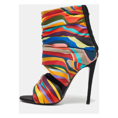 Giuseppe Zanotti Multicolor Satin Open Toe Sandals Size