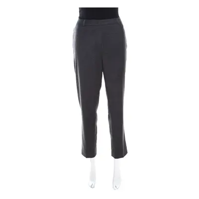 Escada Anthracite Grey Wool and Cashmere Tapered Tellis Trousers