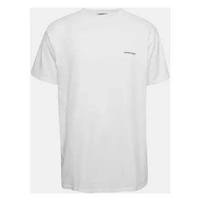 Balenciaga White Printed Cotton Oversized T-Shirt