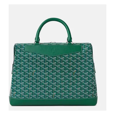 Goyard Green Leather and Signature Canvas Cisaplin Document Case