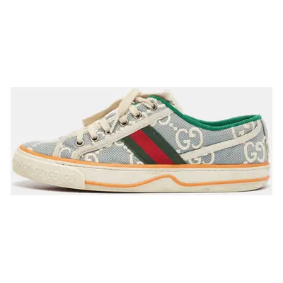 Gucci Blue/White GG Canvas Tennis Sneakers Size