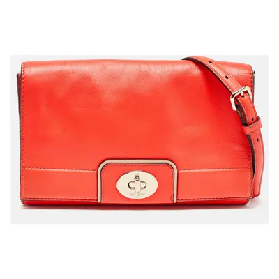 Kate Spade Neon Orange Leather Hampton Road Juliana Crossbody Bag