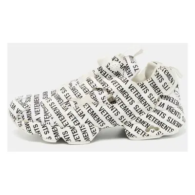 Vetements White/Black Monogram Fabric Instapump Fury Sneakers Size 42.5