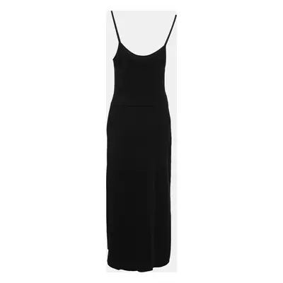 Sandro Black Knit Fabric Sleeveless Midi Dress