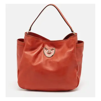 Gianfranco Ferre Dark Orange Leather Hobo