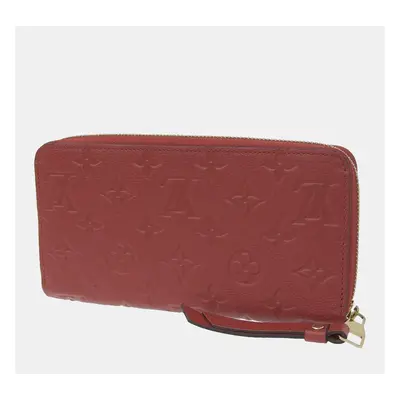 Louis Vuitton Burgundy Monogram Empreinte Leather Zippy Wallet