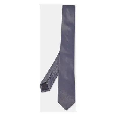 Boss By Hugo Boss Navy Blue Patterned Silk Skinny Tie