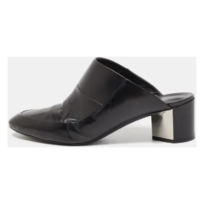 Pierre Hardy Black Leather Block Heel Slide Mules Size