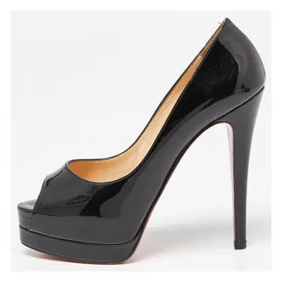 Christian Louboutin Black Patent Leather Altadama Pumps Size 36.5