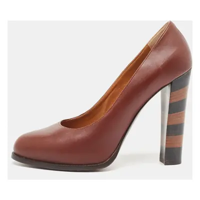 Fendi Burgundy Leather Pumps Size