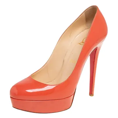 Christian Louboutin Coral Patent Leather Bianca Platform Pumps Size