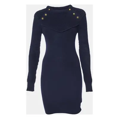 Isabel Marant Navy Blue Wool Knit Mini Sweater Dress