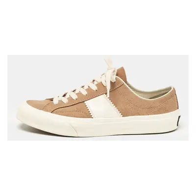 Tom Ford Brown Leather and Suede Cambridge Lace Up Sneakers Size