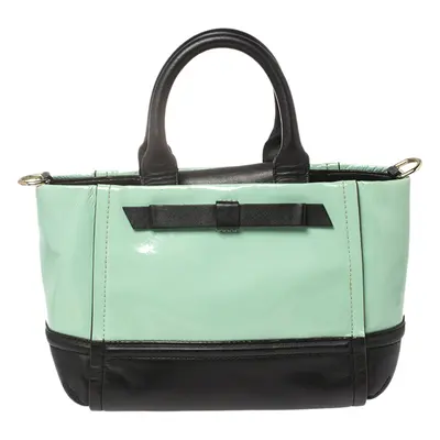 Kate Spade Mint Green/Black Patent and Leather Chelsea Park Gigi Tote