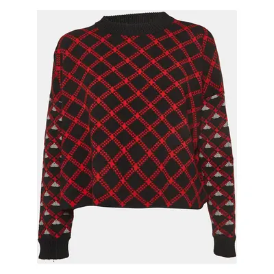 Marni Black/Red Patterned Wool Sweater