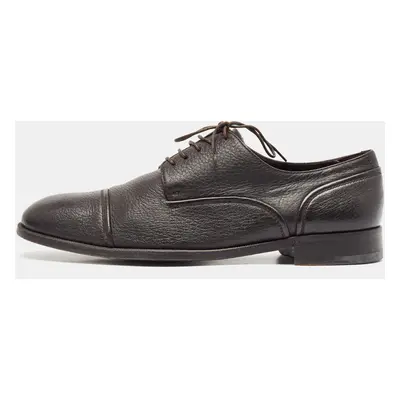 Ermenegildo Zegna Dark Brown Leather Lace Up Derby Size 41.5