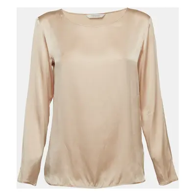 Max Mara Leisure Pink Satin Silk Long Sleeve Blouse