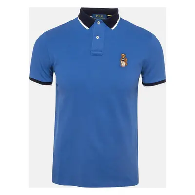 Polo Ralph Lauren Blue Embroidered Cotton Polo T-Shirt