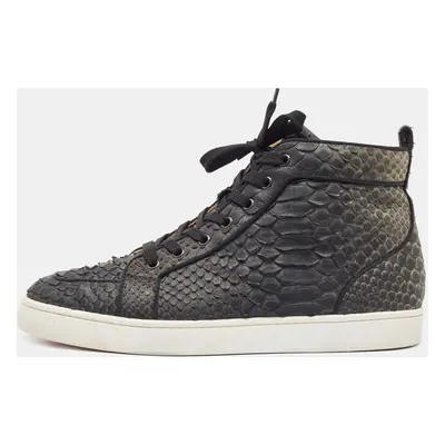 Christian Louboutin Two Tone Python Rantus Orlato High Top Sneakers Size