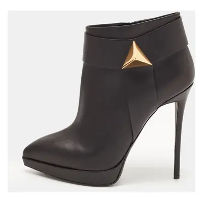 Giuseppe Zanotti Black Leather Emy Stud Ankle Boots Size