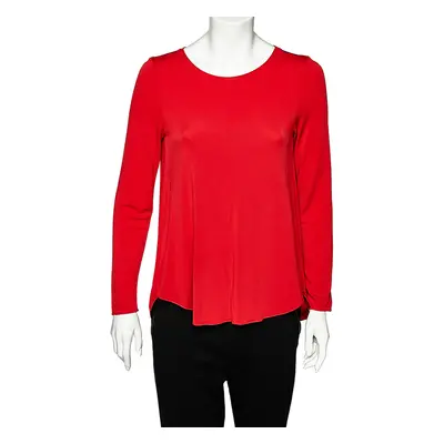 Armani Collezioni Red Jersey Round Neck Top