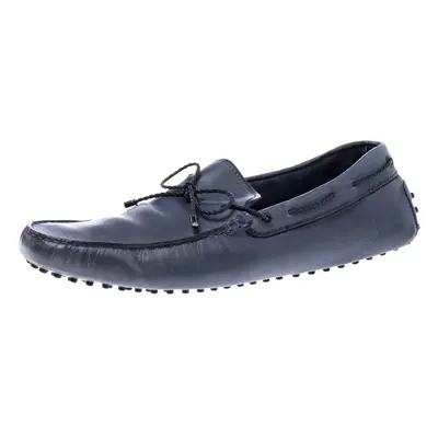 Tod’s Grey Leather Bow Slip On Loafers Size 45.5