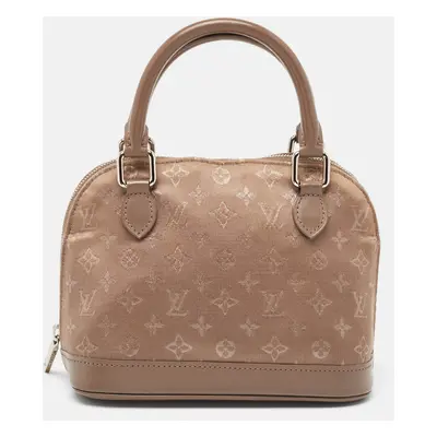 Louis Vuitton Taupe Monogram Satin and Leather Mini Alma Bag