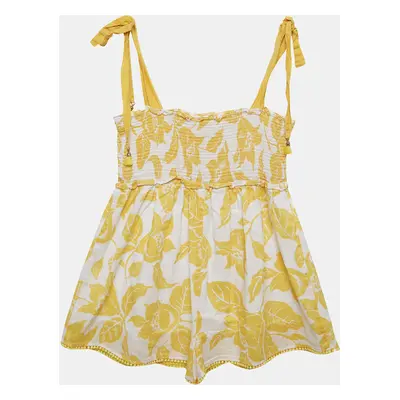 Zimmermann White/Yellow Printed Cotton Playsuit (10 Yrs)