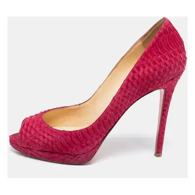 Christian Louboutin Dark Pink Python Leather Yolanda Pumps Size