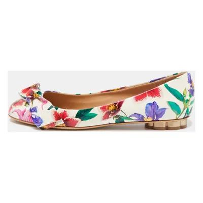 Salvatore Ferragamo Multicolor Patent Avola Ballet Flats Size