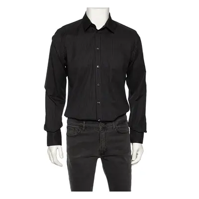 Dolce & Gabbana Black Striped Cotton Gold Label Shirt