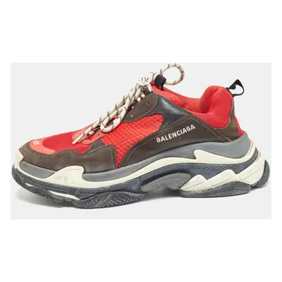 Balenciaga Multicolor Leather and Mesh Triple Sneakers Size