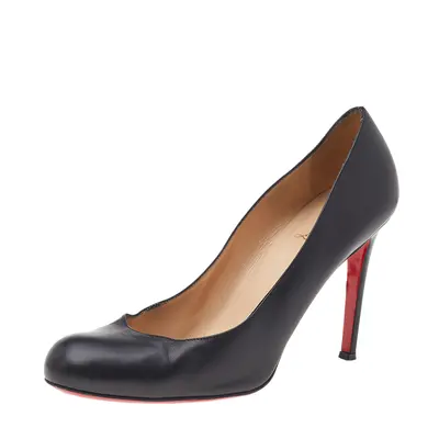 Christian Louboutin Black Leather Simple Pumps Size 38.5