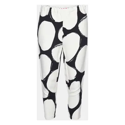 Marni Black/White Pebbles Print Crepe Cady Trousers