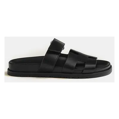 Hermes Black Rubber Chypre Sandal 35.5