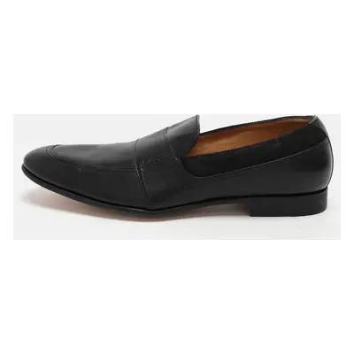 Gucci Black Leather and Suede Loafers Size