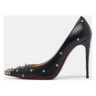 Christian Louboutin Black Leather Degraspike Pumps