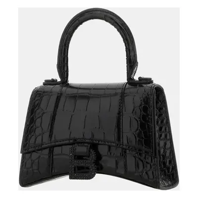 Balenciaga Black Leather Hourglass Handbag