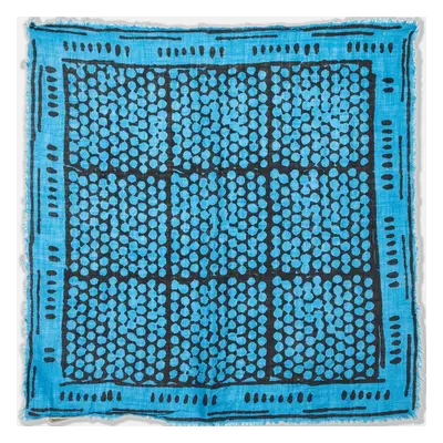 Bottega Veneta Blue/Black Printed Silk Blend Scarf