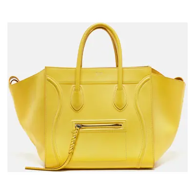 Celine Yellow Leather Phantom Luggage Tote