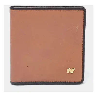 Nina Ricci Two Tone Brown Leather Bifold Compact Wallet