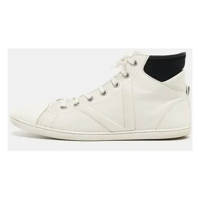 Louis Vuitton White/Black Leather Trainer High Top Sneakers Size 42.5