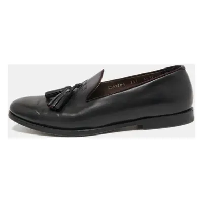 Salvatore Ferragamo Black Leather Tassel Loafers Size 40.5