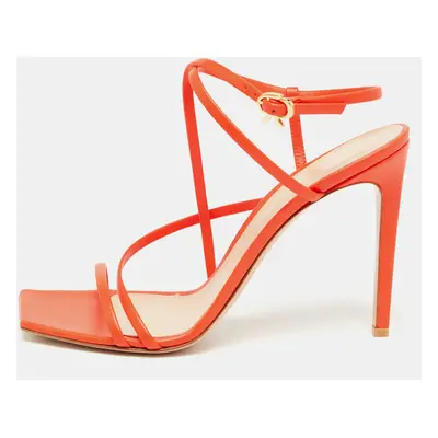 Gianvito Rossi Orange Leather Manilla Sandals Size