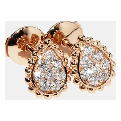 Boucheron 18K Rose Gold and Diamond Serpent Boheme Stud Earrings