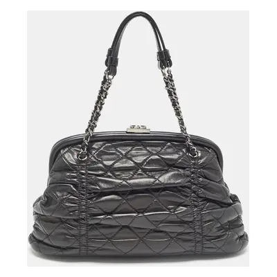 Chanel Black Quilted Leather Sharpei Frame Bag