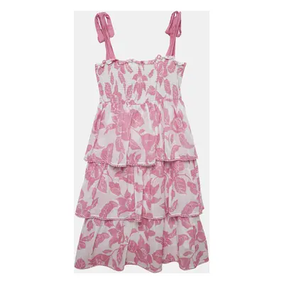 Zimmermann White/Pink Floral Print Cotton Tiered Dress (10 Yrs)