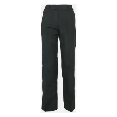 Burberry Black Wool Blend Straight Leg Trousers